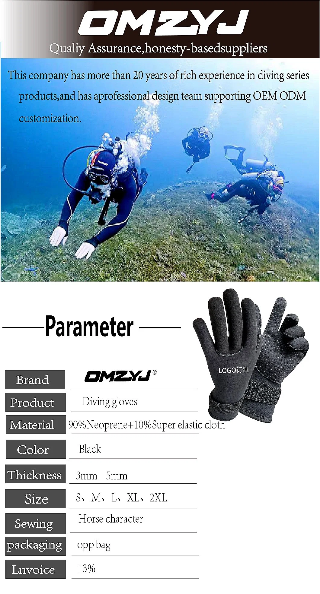 Glove 3mm Scuba Gloves Fishing Protection From Cold Body Glove Dive Suit Wetsuit Anti-Slip Seaac Snorkel Sports Customized Neoprene Swimming Diving Glove