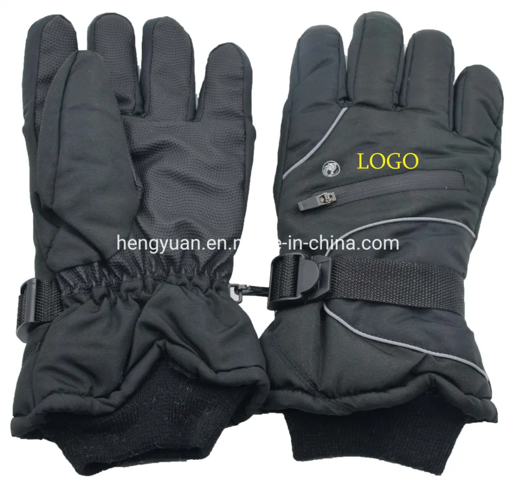 Wholesale Warm Ski Gloves with Magic Tape and Customized Logo BSCI, Oeko Tex