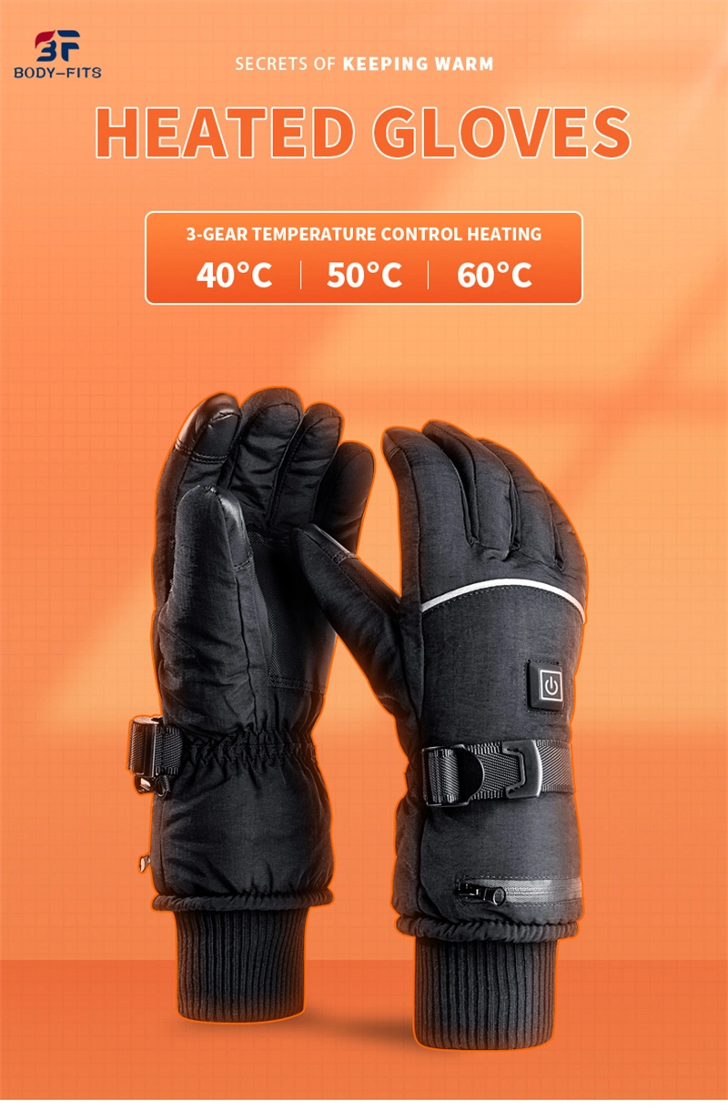 Winter Waterproof Ski Motorcycle Battery Rechargeable Women USB Electric Heated Gloves