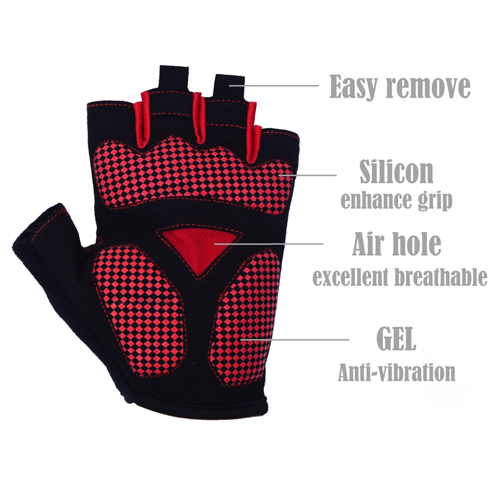 Fitness Sports Gloves Cycling Bicycle Riding Gloves Anti-Slip Half Finger Gym Exercise Gloves SBR Padding