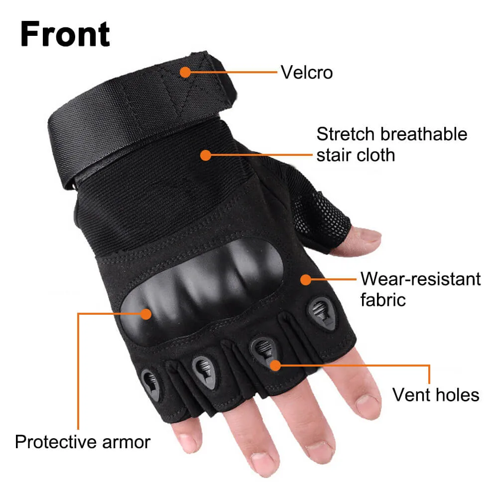 Factory Wholesale Outdoor Hard Knuckle Sports Half Finger Workout Training Tactical Gloves