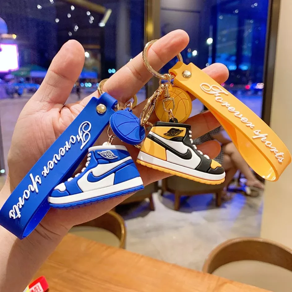 Hot Sale Brand Mini 3D Aj Shoe Air Key Chain Sneaker Pendant Sports Shoes Doll Keychain PVC Car Key Accessory