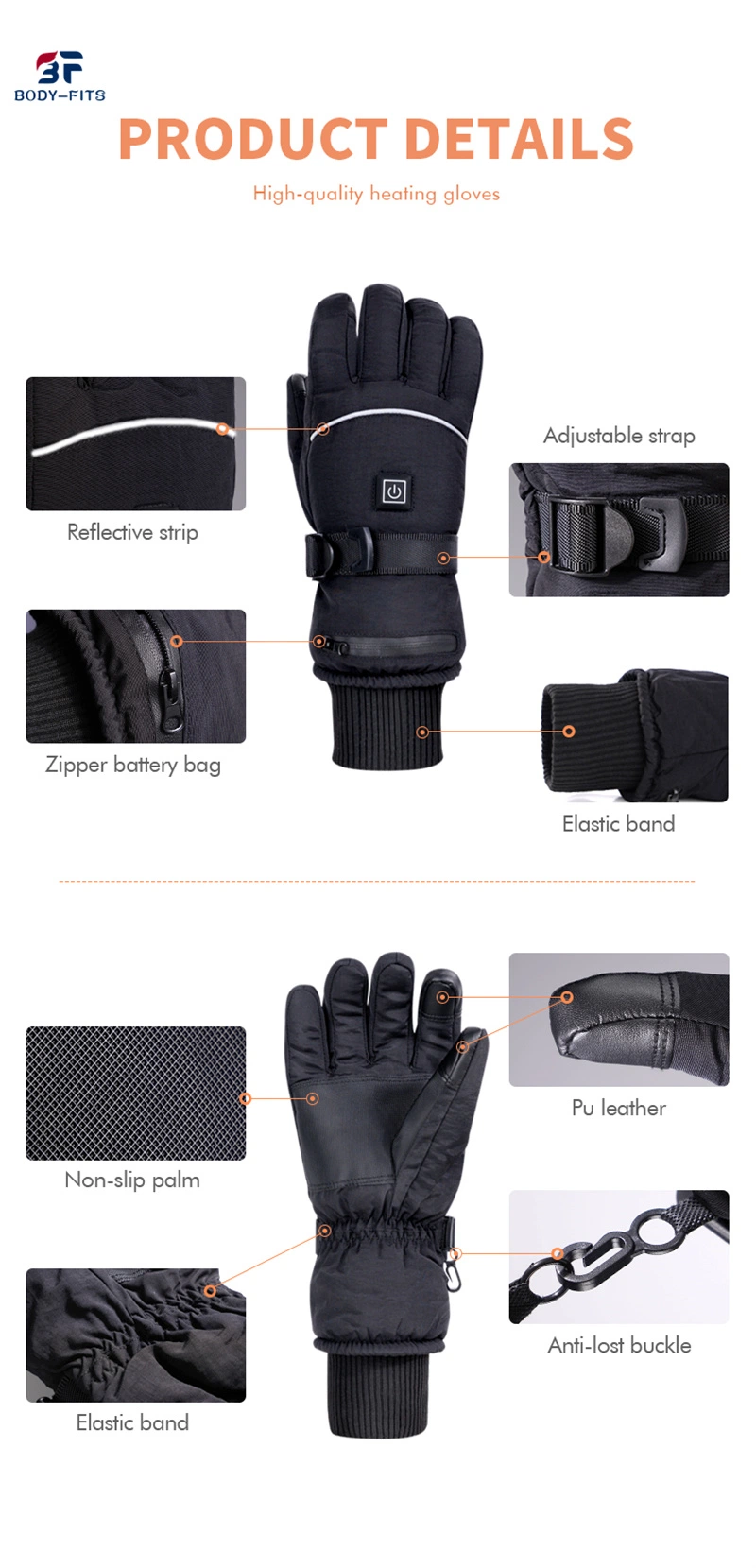 Winter Waterproof Ski Motorcycle Battery Rechargeable Women USB Electric Heated Gloves